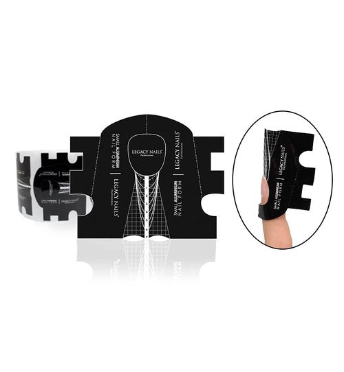 Legacy Nails 300PCS Aluminium Sculpting Form - Extension Tips - Forms for Acrylic and UV Gel - Number Line for Exact Lengthening. Small Scale.