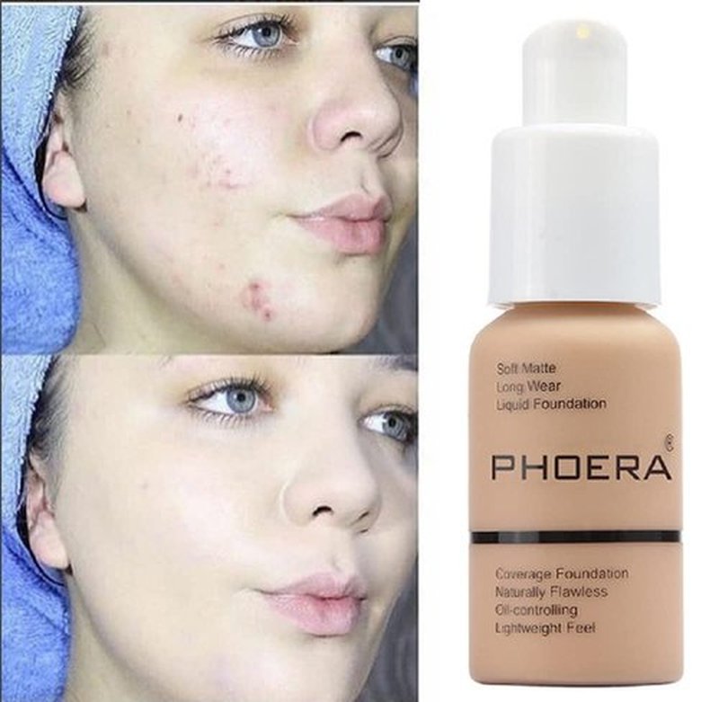 PHOERA Foundation, Flawless Soft Matte Liquid Foundation Makeup for Women.(102# Nude)