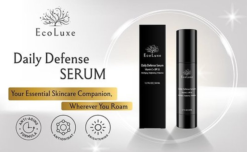 EcoLuxe Daily Defense Vitamin C Serum with Propolis – Gentle Stabilized Vitamin C for Sensitive Skin, Brightening & Hydration