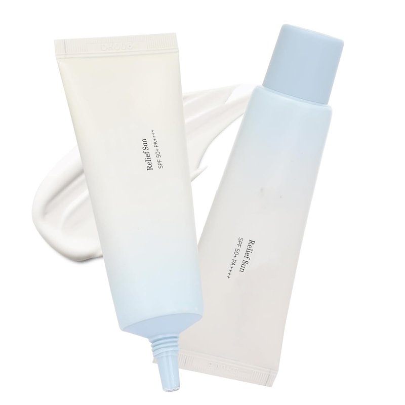 2PCS Relief Sun Organic Sunscreen SPF50+, Sunblock PA++++ Rice and Probiotics,Nourishing Skin Protection,Sun Moisturizing,KoreanSunscreen Skin Care Solution for All Skin Types