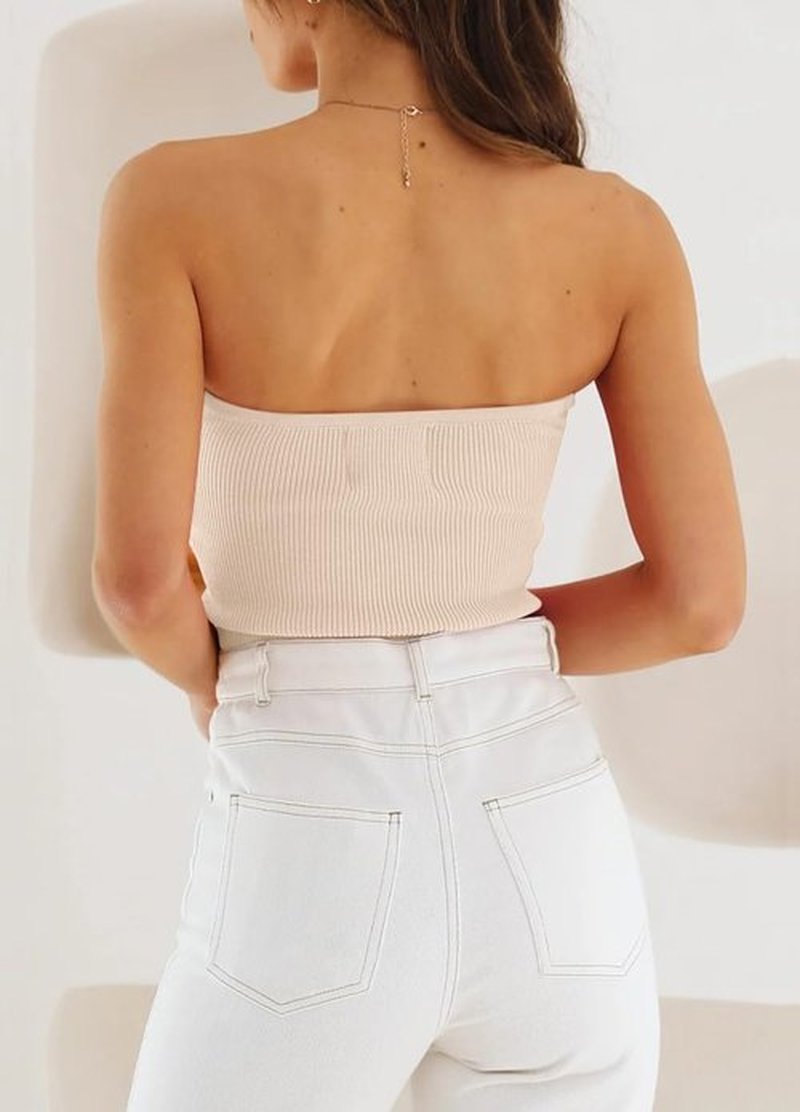 EFAN Women's Tube Tops - Cute Strapless Crop Top for Summer Beach Vacation | Y2K Style, Sleeveless