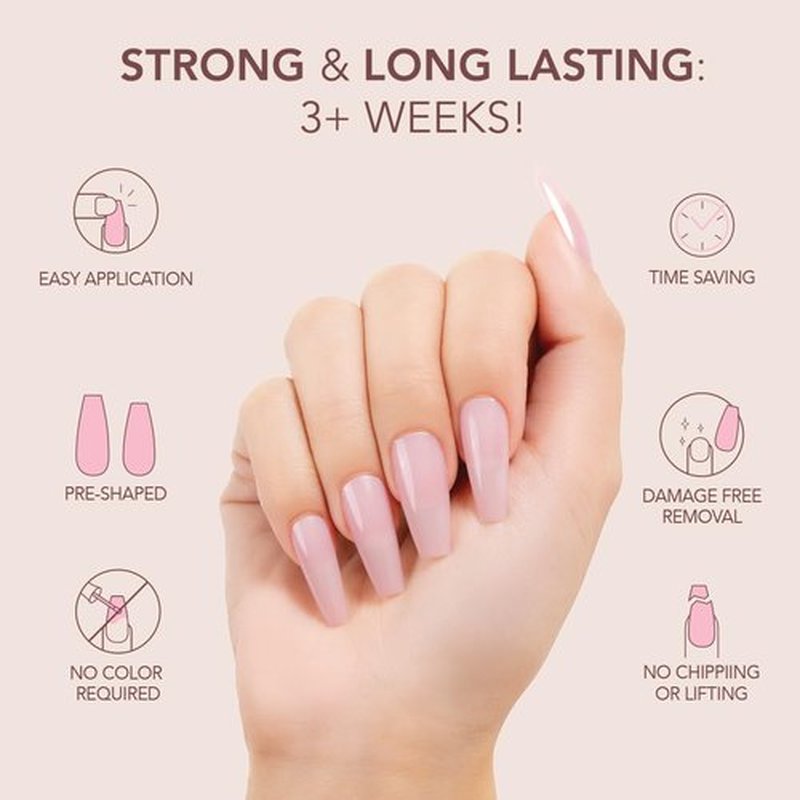 Kiara Sky Short Square Cover Gelly Tips | Soak Off Pre-Shaped Soft Gel Nail Extensions | Amore