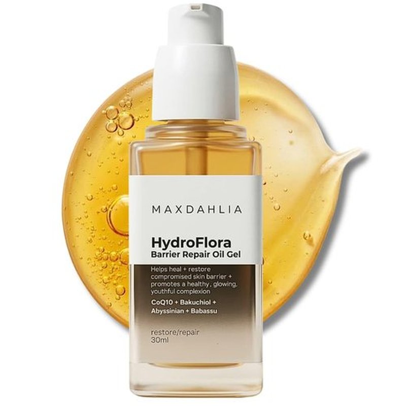 Hydroflora Barrier Repair Oil Gel – Glow-Boosting Anti-Aging Moisturizer with Bakuchiol, CoQ10 & Abyssinian Oil | Deep Hydration for Dry, Dehydrated & Sensitive Skin | Smooths Fine Lines