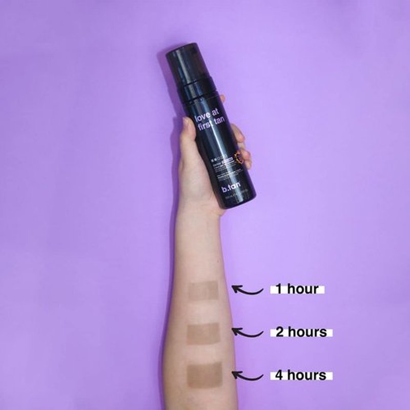 b.tan Violet Self Tanner Kit - Dark Tanning Mousse with Mitt Applicator, 1 Hour Express, Vegan, 6.7 Fl Oz