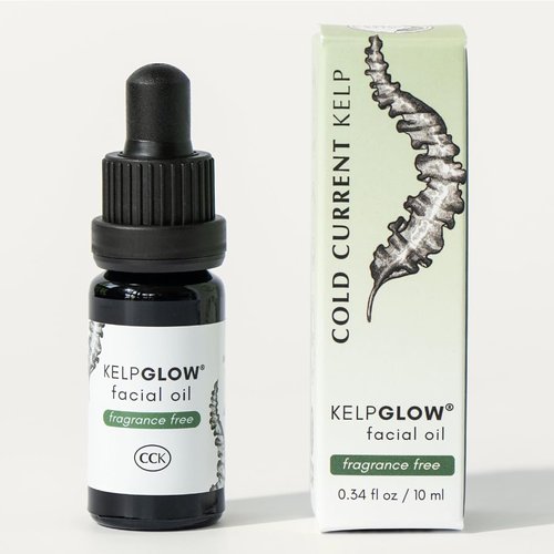 KelpGlow Facial Oil with Kelp Extract - Fragrance Free - Nourishing Face Oil for Glowing Skin - Clean & Natural Ingredients, Non-Greasy Formula - 10ml/0.34oz