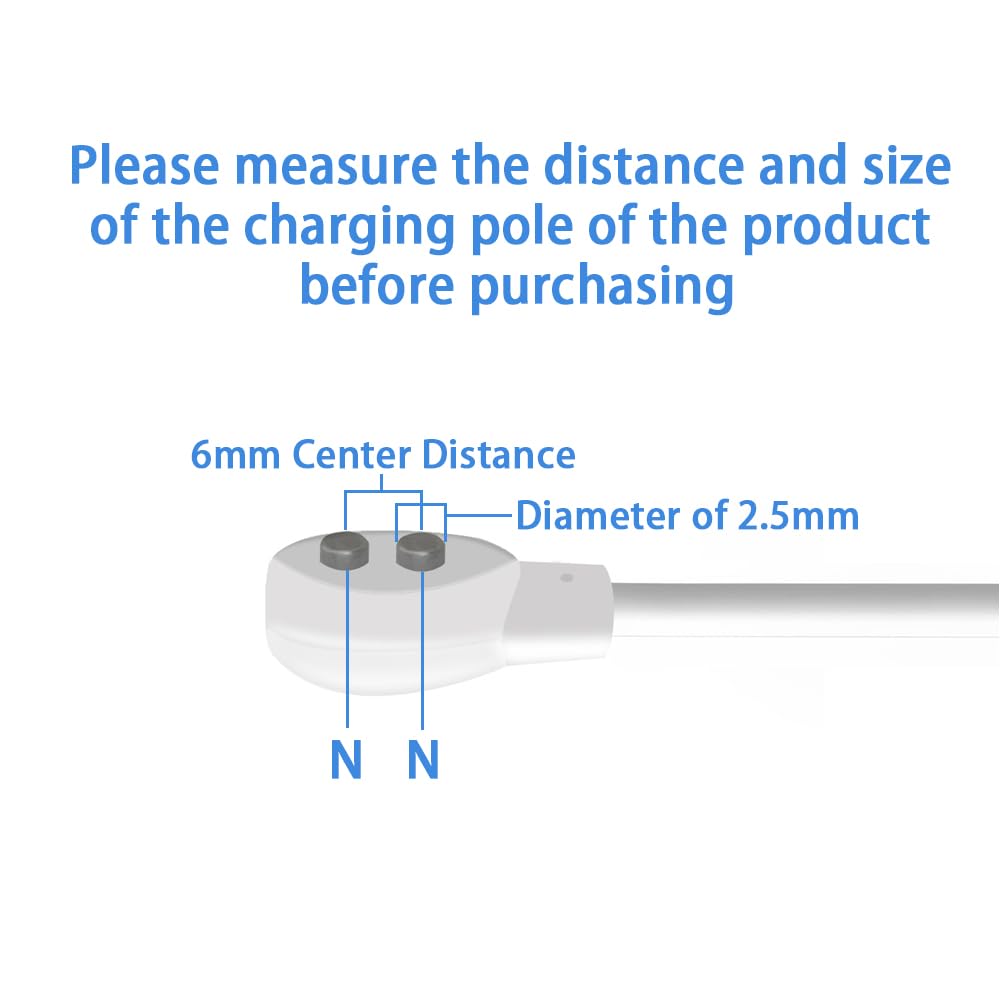 YiKaiEn 6mm Magnetic USB DC Charger Cable, 2.7ft Replacement Oval Base Charging Cord for Rechargeable Toys, Massagers, Electric Toothbrushes,Children's Watches, Dog Trainer, Facial Cleanser