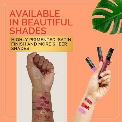 LUV+CO Lip Gloss - 90% Organic Moisturizing Formula | Non-Sticky, Shiny Finish | Gold Glitter, Bronze Bollywood - 7ml