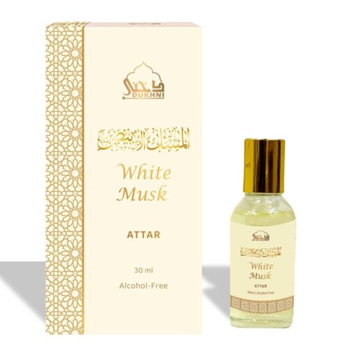 Dukhni White Musk Attar Oil - Pure Alcohol-Free Perfume for Men & Women | 30ml Roll-On, Vegan Fragrance