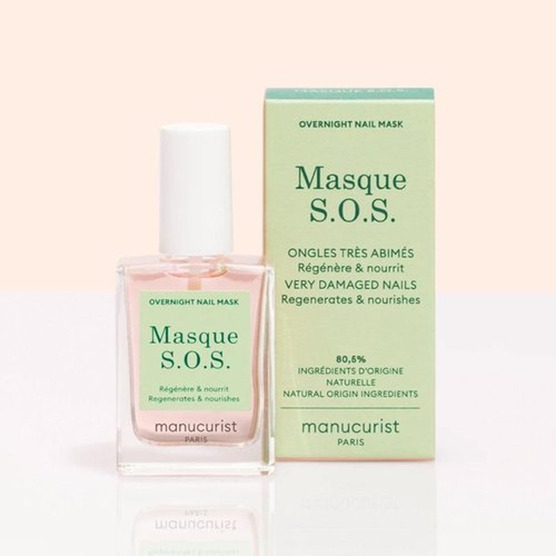 Manucurist SOS Nail Mask - Nail Care - Overnight Nail Mask - For Severely Damaged Nails - 80.5% natural plant based ingredients - 0.5 fl oz