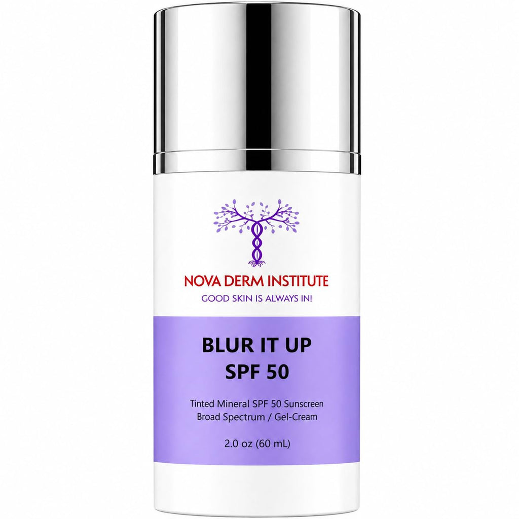 NOVA DERM Blur It Up SPF 50 Face Sunscreen Moisturizer with Zinc Oxide, Daily Face Moisturizer with SPF, Sunscreen for Dry Skin Made in USA (1.7 fl oz)