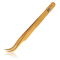 MGER Lash Tweezers for Eyelash Extension-Professional Lashing Tweezers for Mega Volume Mink Eyelashes Extensions Applying, Gold tweezers