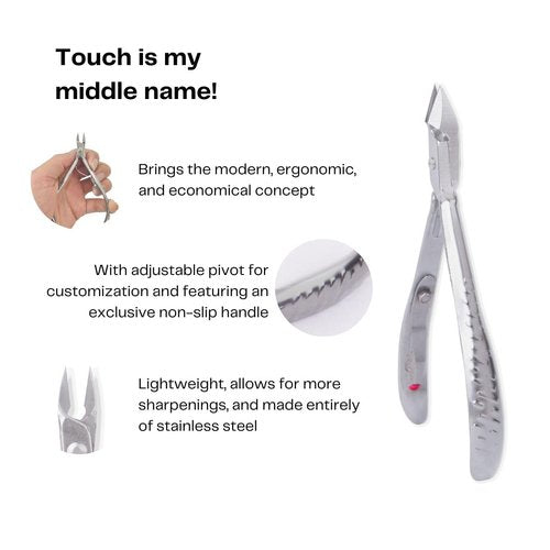 Professional Cuticle Nipper Mundial 775 - Brazilian Manicure Quality Full Jaw with Anti-Slip Handle Stainless Steel Trimmer Cutter for Fingernails and Toenails