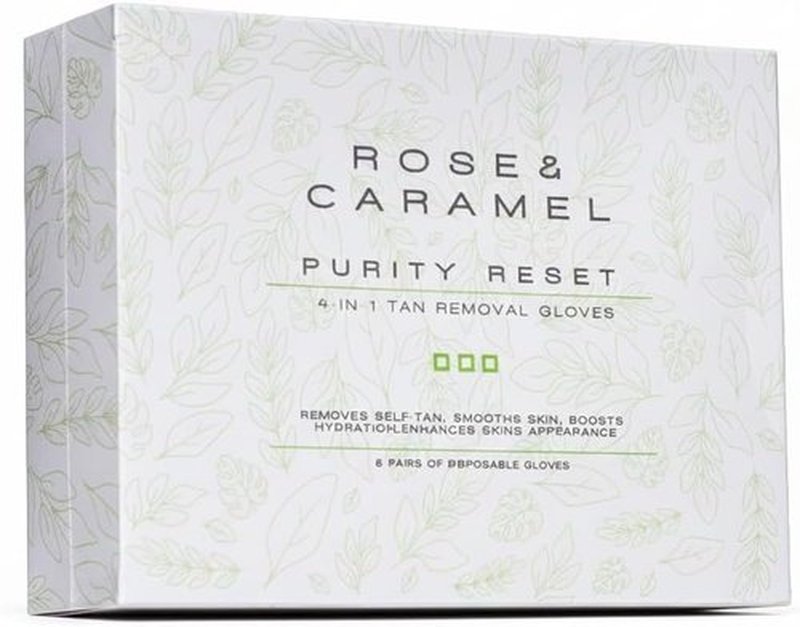 Rose & Caramel Self Tan Remover Gloves - 4-in-1 Formula for Smooth Skin | 6 Pairs