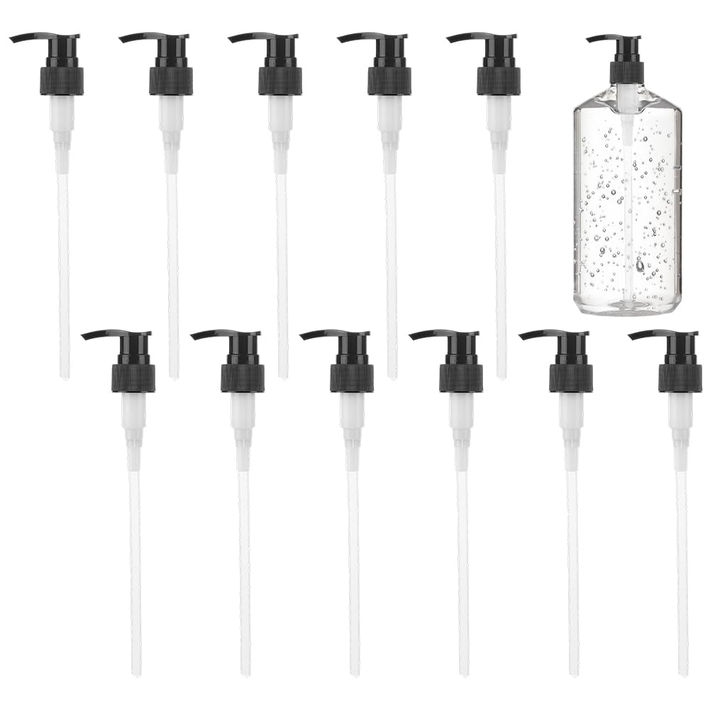 BENECREAT 12 Pcs Black Soap Dispenser Pump, 24/410 Dispenser Replacement Pumps for Soap, Shampoo, Lotion, Kitchen and Bathroom, Bottle Accessories