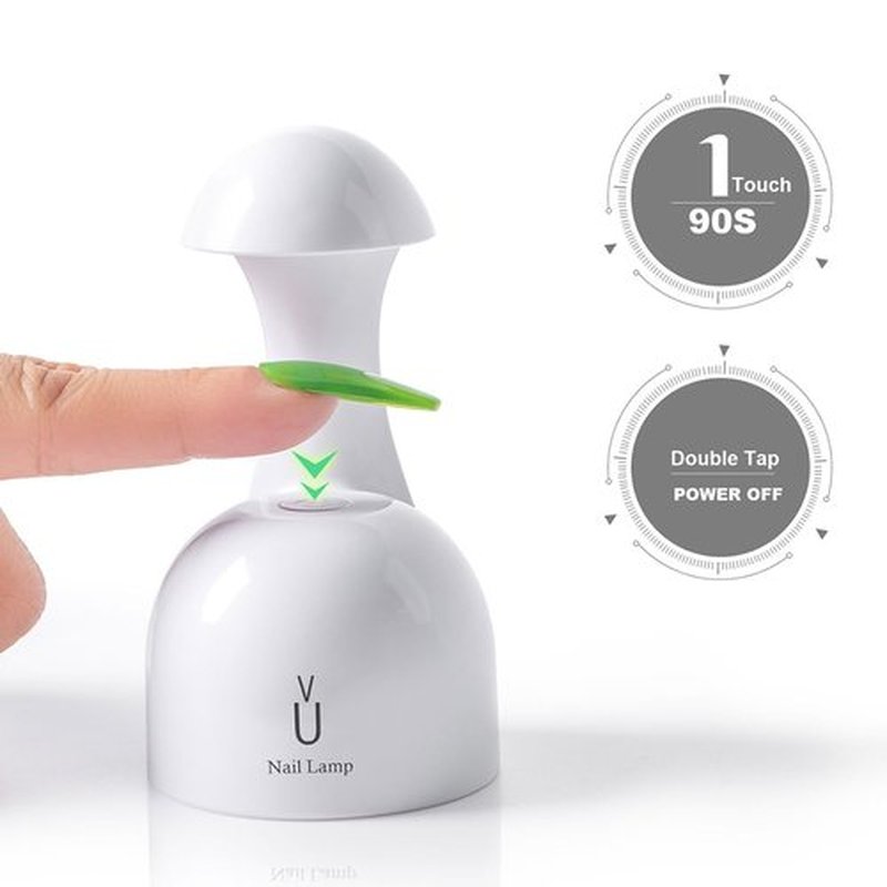 Kepma UV Led Nail Lamp Mini uv Light for Nails Tips Gel Glue Gel Nail Polish Polygel Gel x(White)