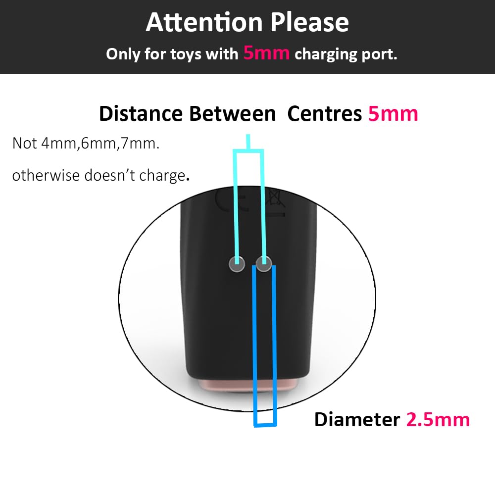 Vebaisa Magnetic USB DC Charger Cable Replacement Charging Cord for 2 Dots Rechargeable Devices - 5mm/0.2inch