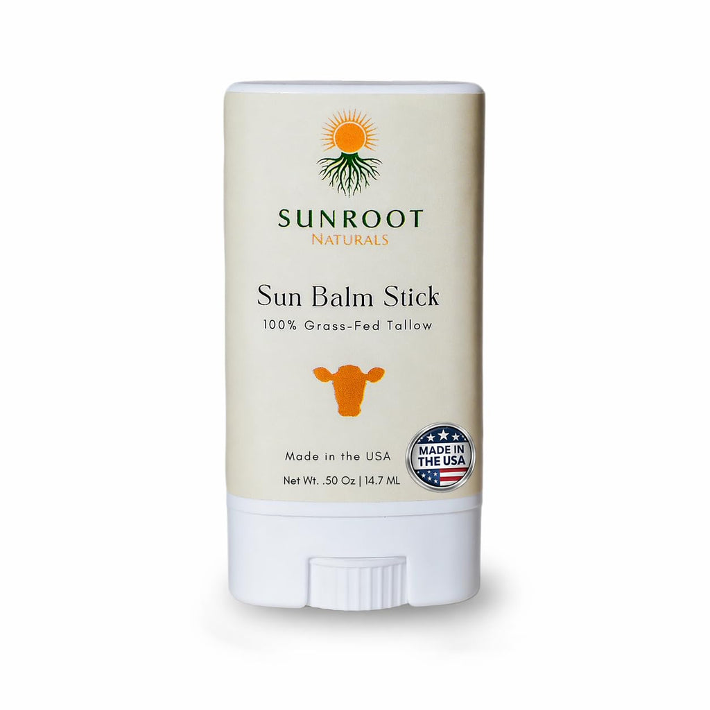 Sunroot Naturals 15% Zinc Sun Stick, .5 oz | Mineral Sun Stick Face & Body Balm | Non-Nano Zinc Oxide Formula | Travel Size Great for Outdoor Use | Reef Friendly, Made in USA