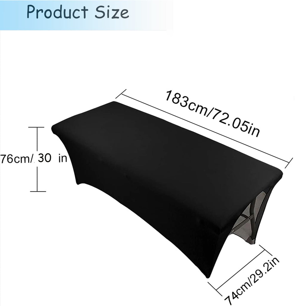 LXIANGN Professional Waterproof Massage Sheets Bed Table Cover with Face Hole,Oilproof Reusable Spa Treatment Sheet for Massage Tables,Machine Washable (Black, 6ft)