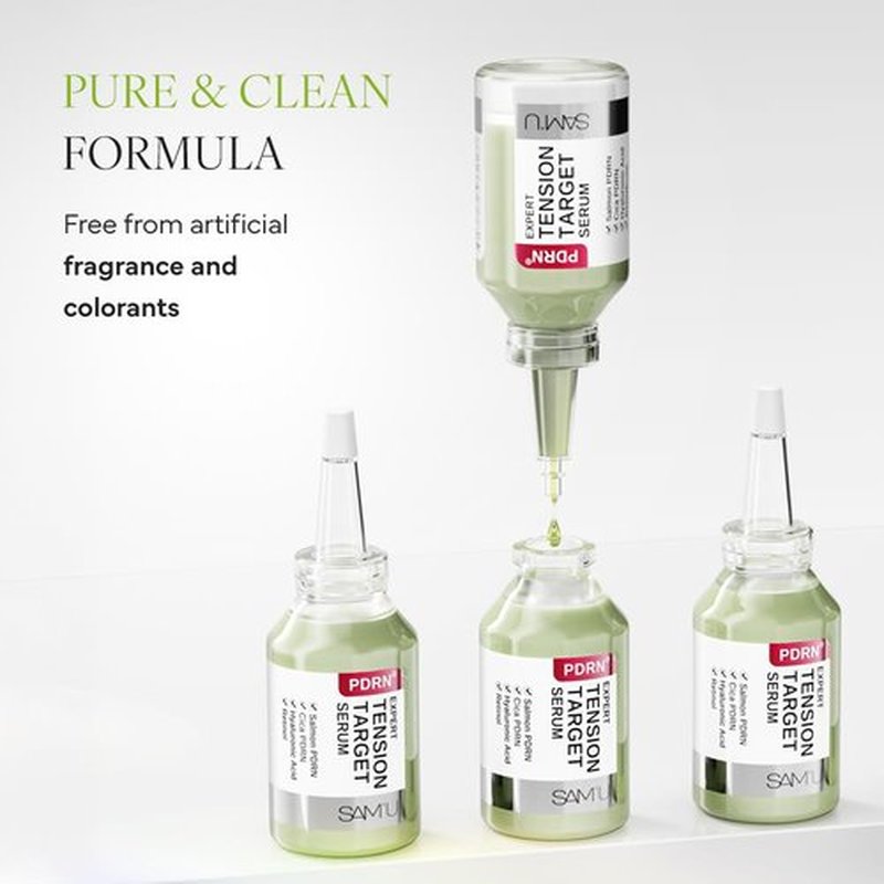 SAM'U PDRN Expert Tension Target Serum - PDRN Salmon DNA retinol serum with Collagen & Peptides for skin firming & elasticity, Korean Skin Care