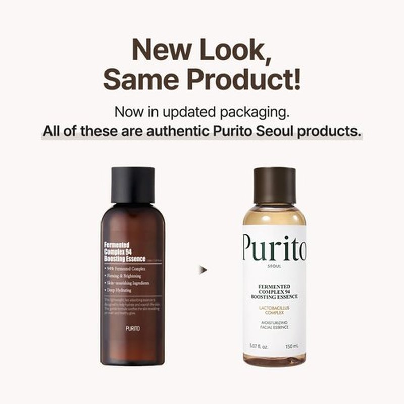 PURITO Fermented Complex 94 Boosting Essence - Natural Skincare Booster, Soothing Formula, 150ml/5.1fl.oz