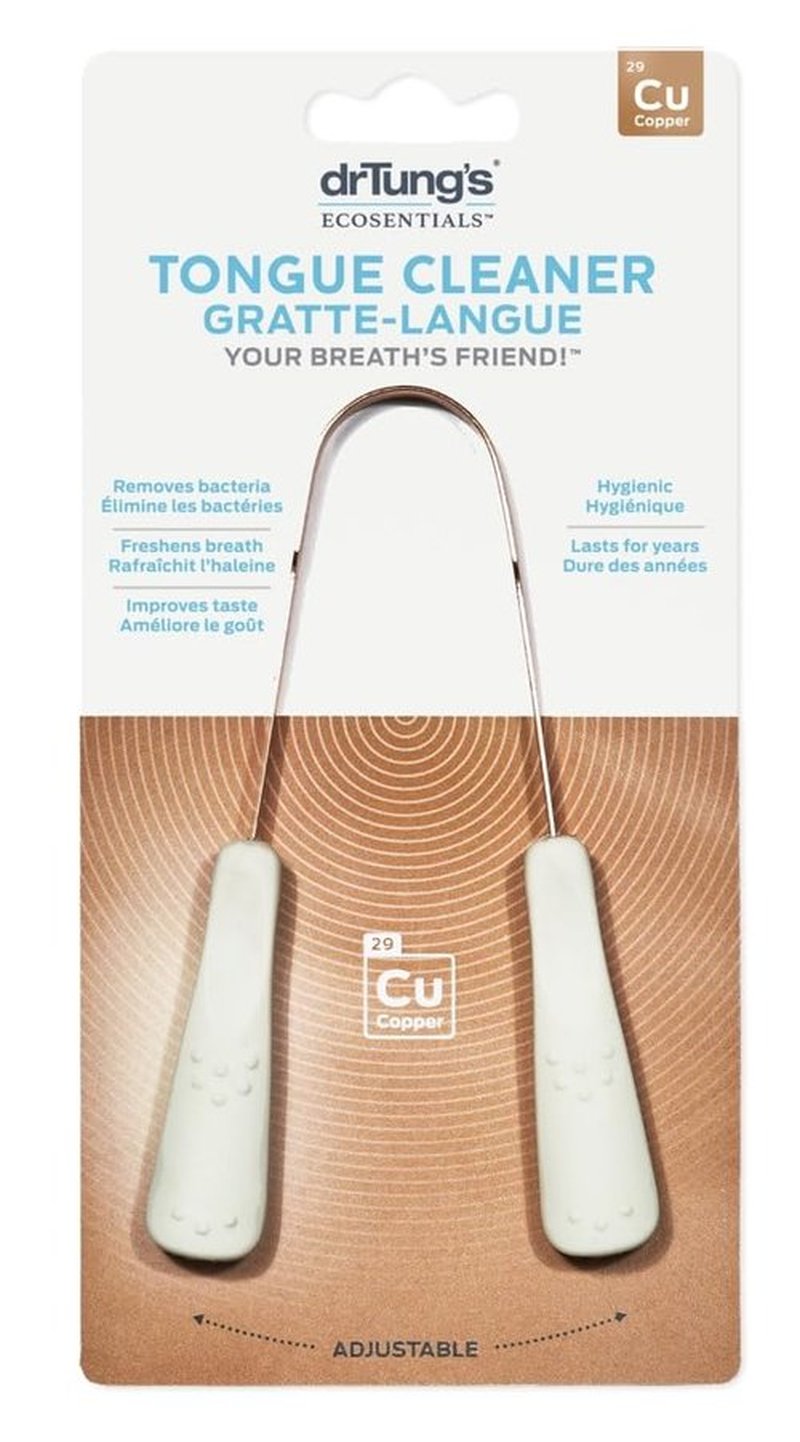 DrTung’s Copper Tongue Scraper - Effective Breath Freshener for Adults & Kids | Comfortable Grip & Travel Case