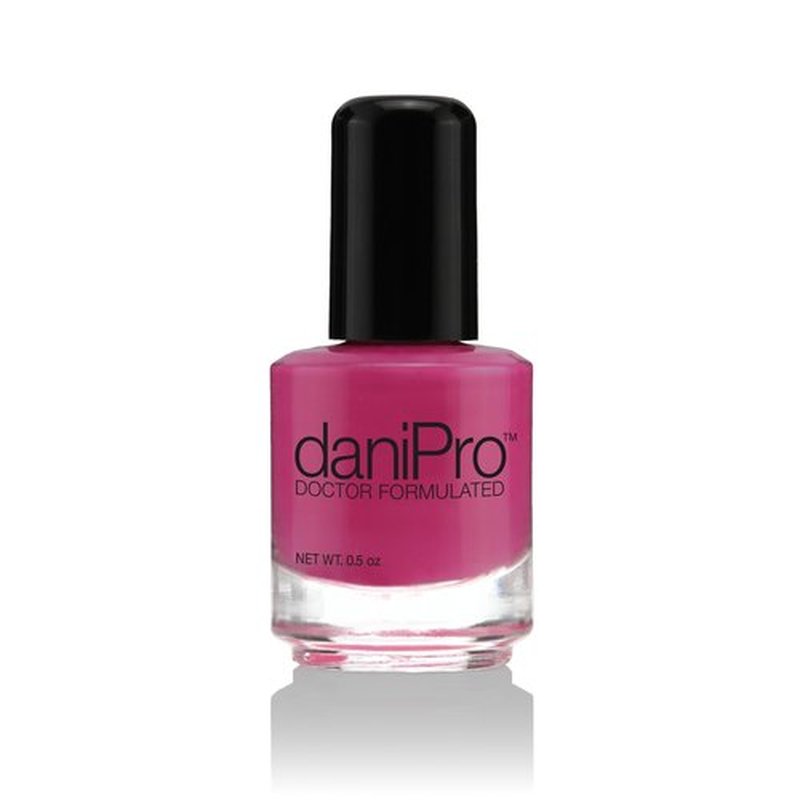 daniPro Doctor Formulated Nail Polish Lovely Lady deep pink Fingernail Polish & Toenail Polish, 0.5 oz with Undecylenic Acid, Biotin & Vitamins - Vegan Formula for Healthy Nails - Made in the USA