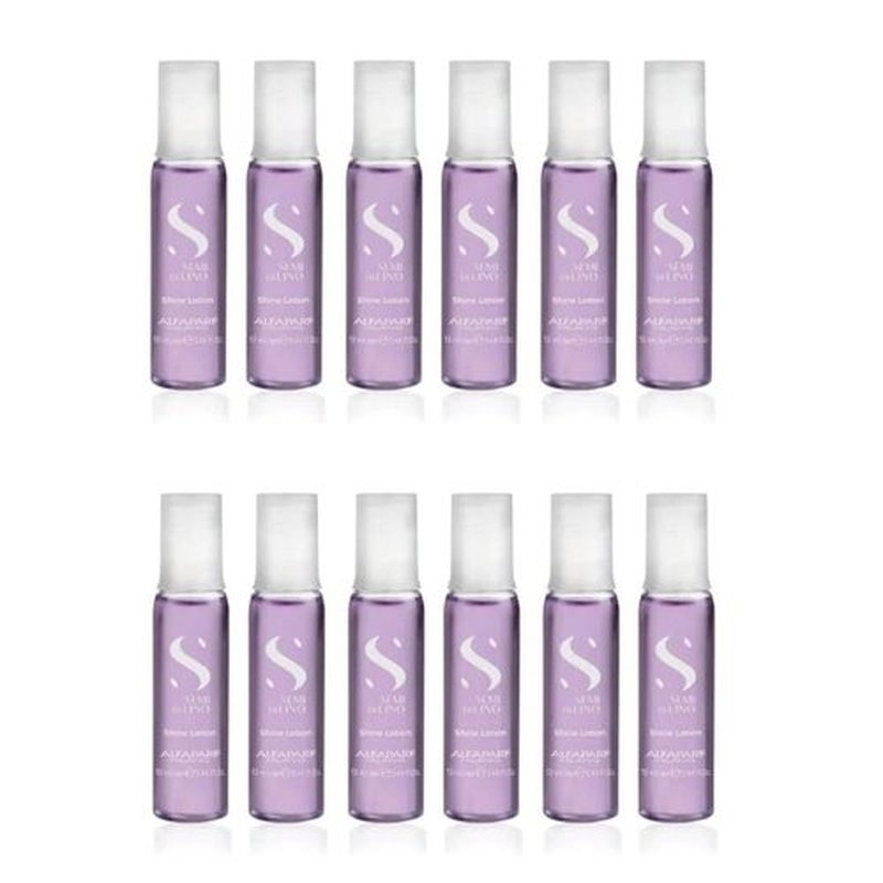 ALFAPARF MILANO Shine Lotion Leave-In Hair Treatment - Thermal Protection & Brilliant Shine - 12 Vials / 0.44 Fl Oz