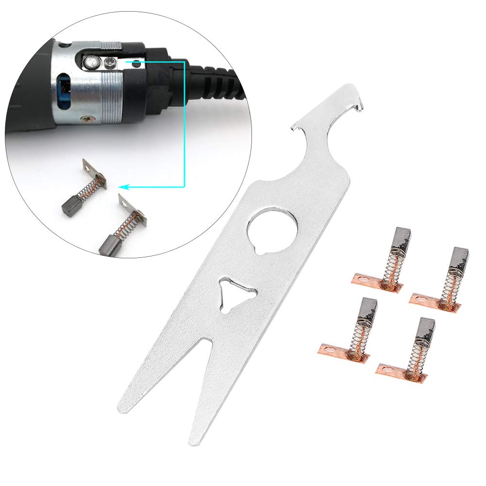 2 Pairs Nail Drill Carbon Brush, Nail Drill Machine Wrench, Alloy Nail Drill Handpiece Accessory, Manicure Polishing Machine Replacement Part