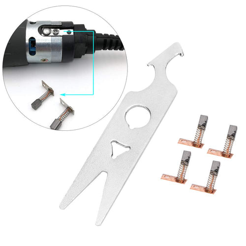 2 Pairs Nail Drill Carbon Brush, Nail Drill Machine Wrench, Alloy Nail Drill Handpiece Accessory, Manicure Polishing Machine Replacement Part