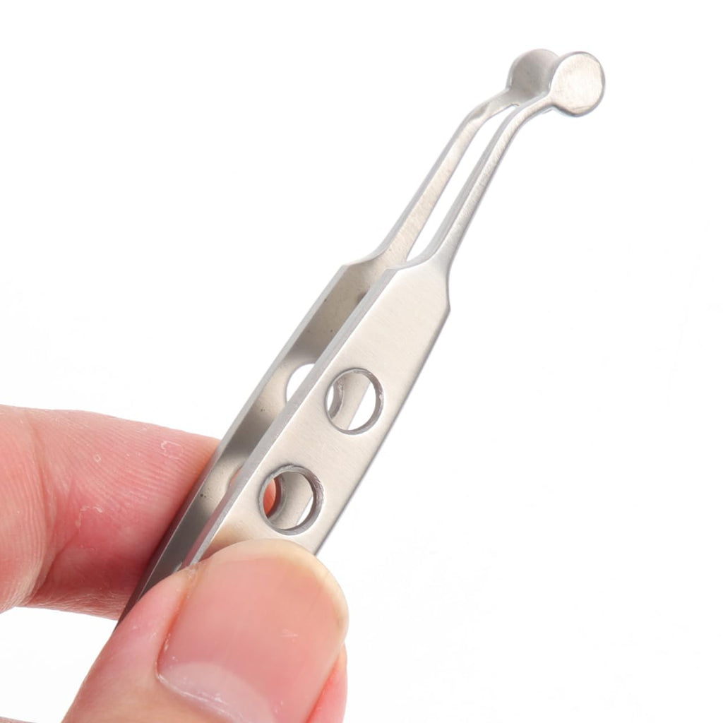 NOLITOY Meibomian Gland Expressor Eyelid Massage Tweezers: Stainless Steel Eyelid Forceps for Eye Care & Dry Eye Treatment – Facial Massage Tool for Women 4.13 Inches