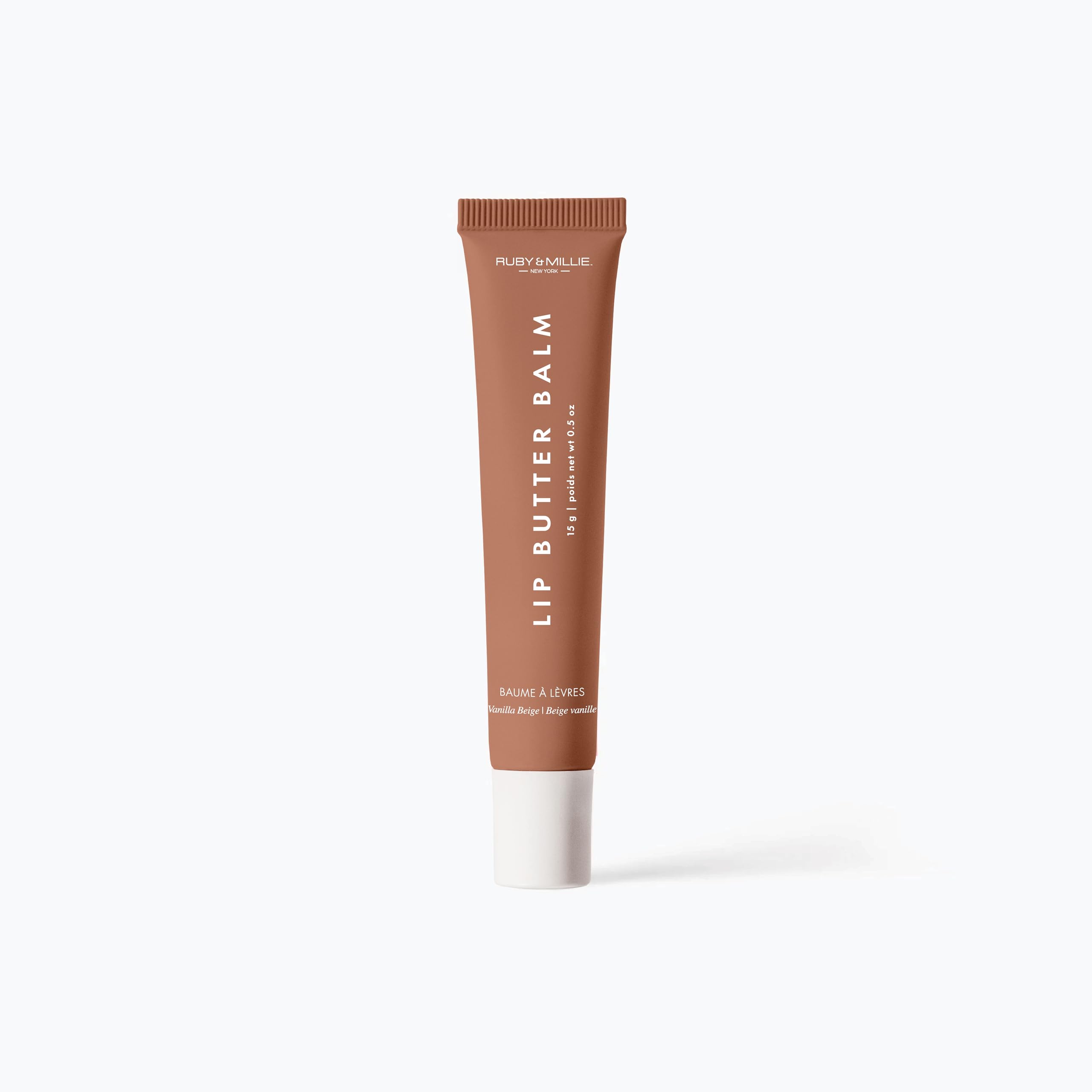 Ruby & Millie Tinted Lip Balm Vanilla Beige - Hydrating Vanilla Lip Balm - Moisturizing Lip Butter Balm Treatment - Tinted Glossy Vegan Lipbalm 0.5 Oz