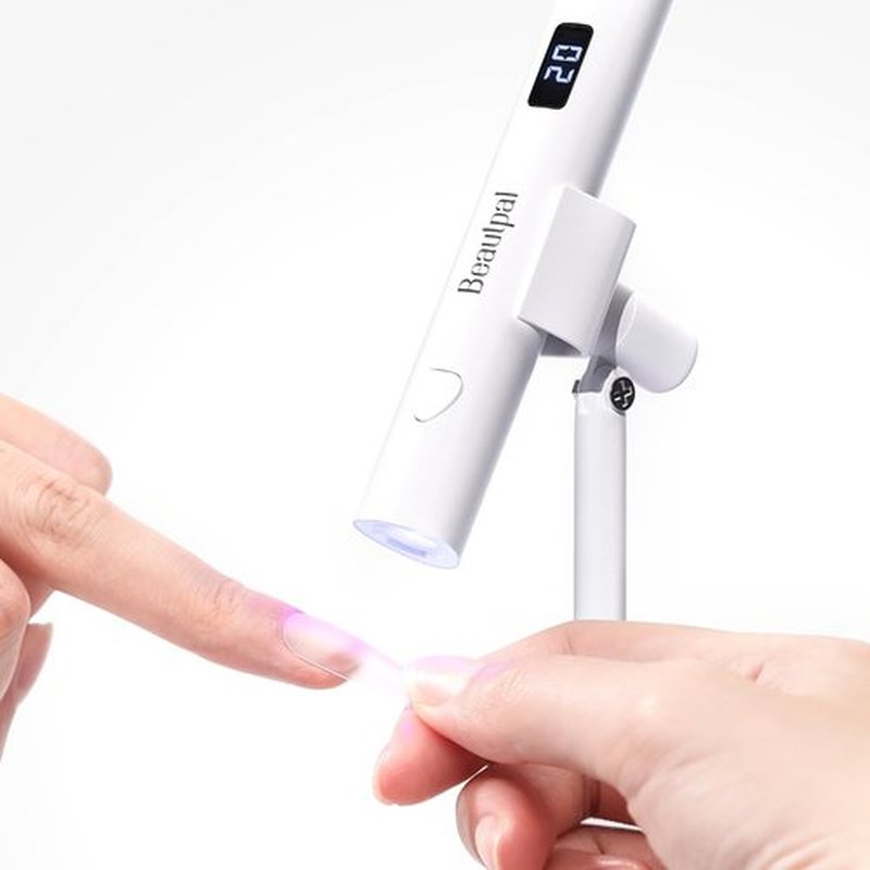 Larvall BEAUTPAL Handheld UV Light for Nails Mini Nail Dryer LED Light with Magnetic Stand, LCD Screen - Cordless Rechargeable USB Gel Nail Lamp Fast Curing for Home DIY Manicure