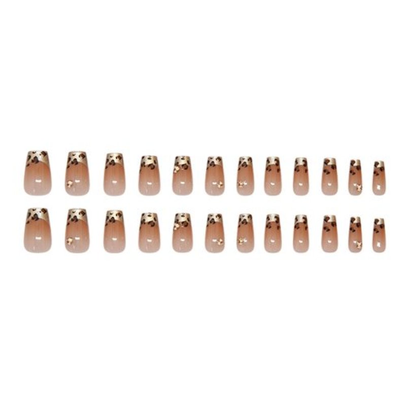 Hkanlre Medium Coffin French Press on Nails Bling Fake Nails Tips Full Cover Rhinestones False Nails for Women 24PCS