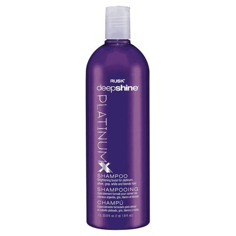 RUSK Deepshine PlatinumX Shampoo - Gentle Cleansing & Brightening for Platinum, Silver, Gray, Blonde Hair | 33.8 oz