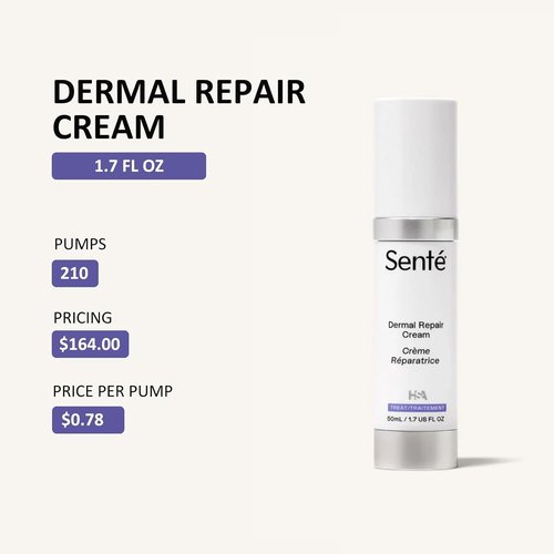 Senté Dermal Repair Facial Cream - Nourishing Formula for Rosacea & Sensitive Skin | Hydrate & Soothe | 1.7 Fl Oz