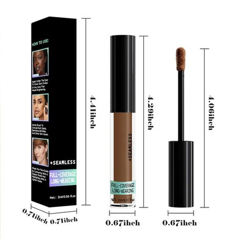 Skiennix Liquid Concealer - Full Coverage Under Eye Brightener for Dark Circles | Vegan, Waterproof, 09 Cappuccino