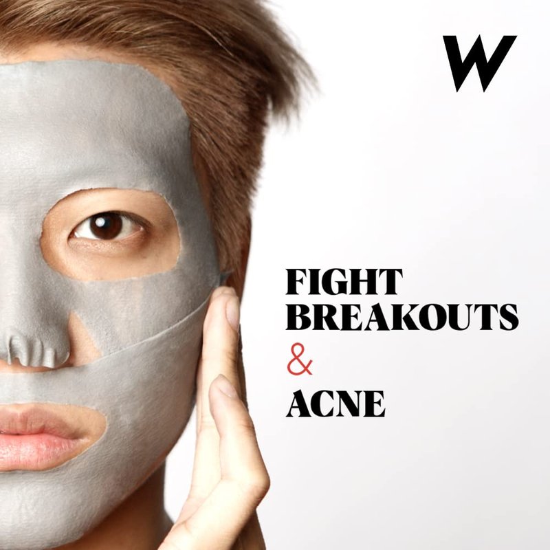 Wolf Project Korean Face Mask - Gentle Mud Mask with Pore Minimizer Serum, Vitamin B3, Vitamin C, Vitamin E, Oil Control. Deep Facial Cleansing For All Skin Types and Acne Prone Skin, 5 Pack