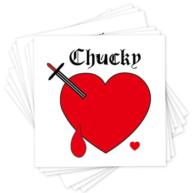 Bride of Chucky Heart Tattoos, 9-Sheet Halloween Costume Temporary Tattoos Stickers, Fake Heart Tattoos For Women Halloween Party Costume Cosplay