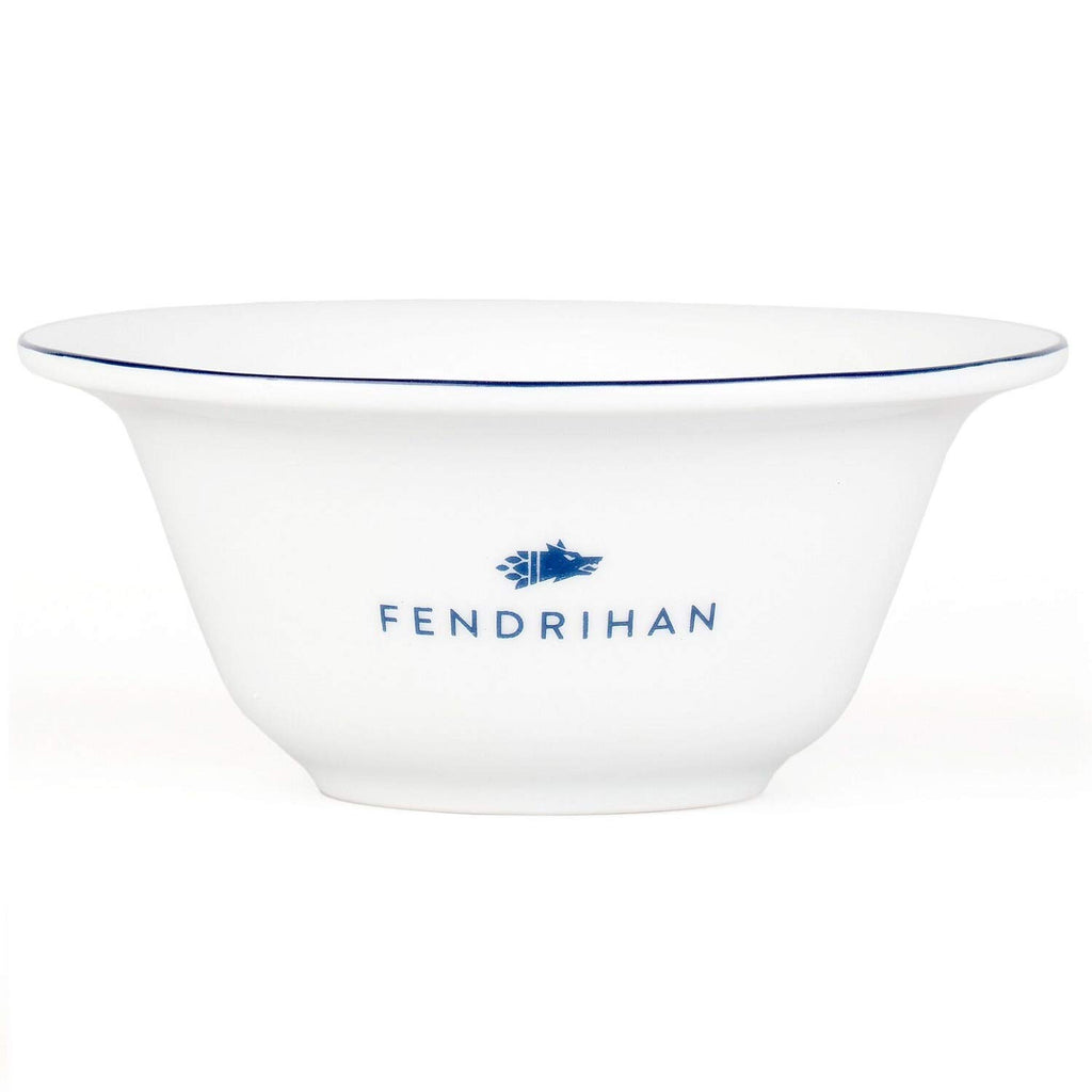 Fendrihan Porcelain Shaving Bowl, Hand-Painted Dark Blue Rim
