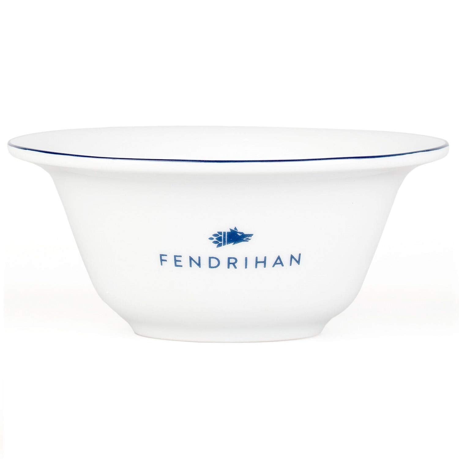 Fendrihan Porcelain Shaving Bowl, Hand-Painted Dark Blue Rim
