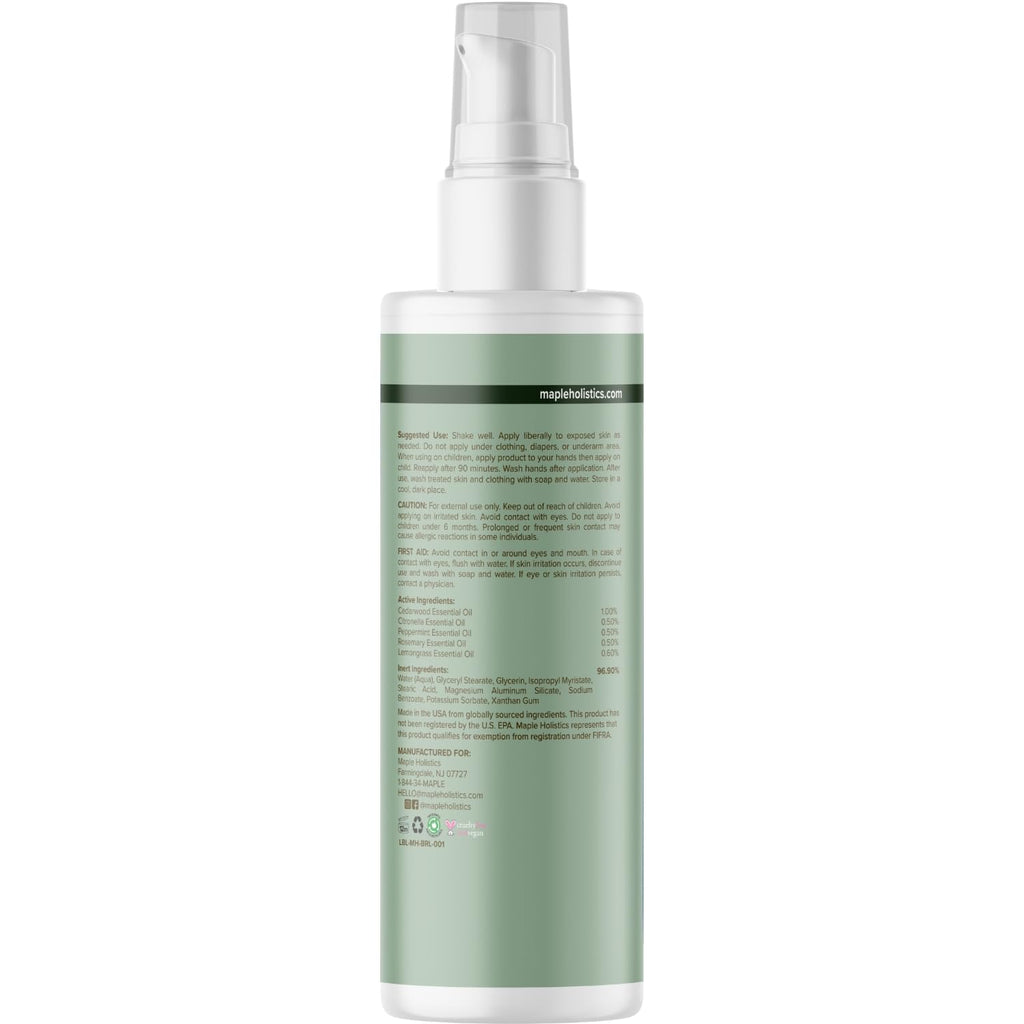 Bug Repellent Lotion for Adults & Kids - DEET Free Insect Repellent Lotion for Ticks & Mosquitoes - Made with Citronella & Lemongrass - Dermatologist Tested - Light Scent Vegan & Cruelty Free (4oz)