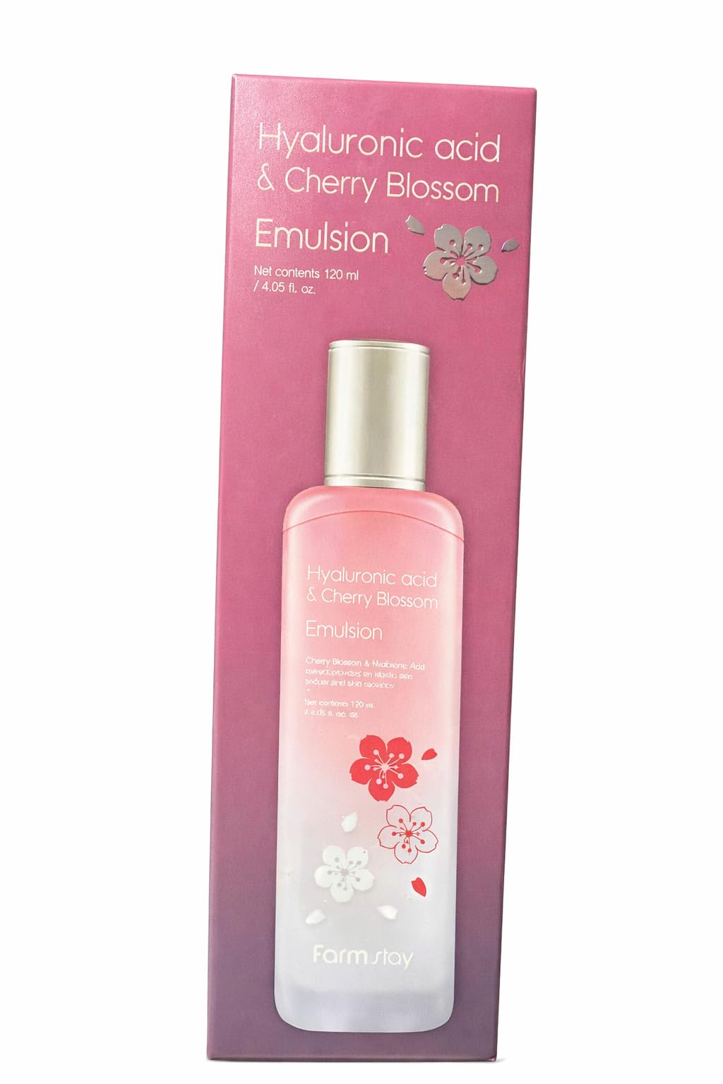 Farm Stay Hyaluronic Acid & Cherry Blossom Emulsion, Moisturizing Face Lotion, 120ml, 4.05 fl oz