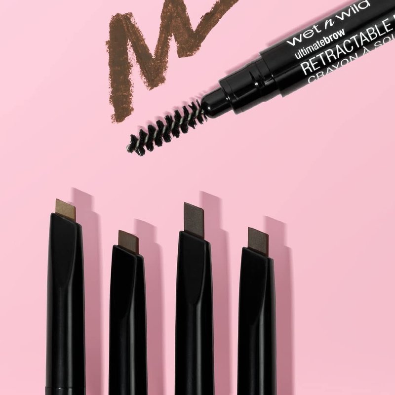 wet n wild Ultimate Eyebrow Retractable Definer Pencil, Dark Brown, Dual-Sided, Fine Tip, Shapes, Defines, Fills Brows Makeup (Pack of 2)