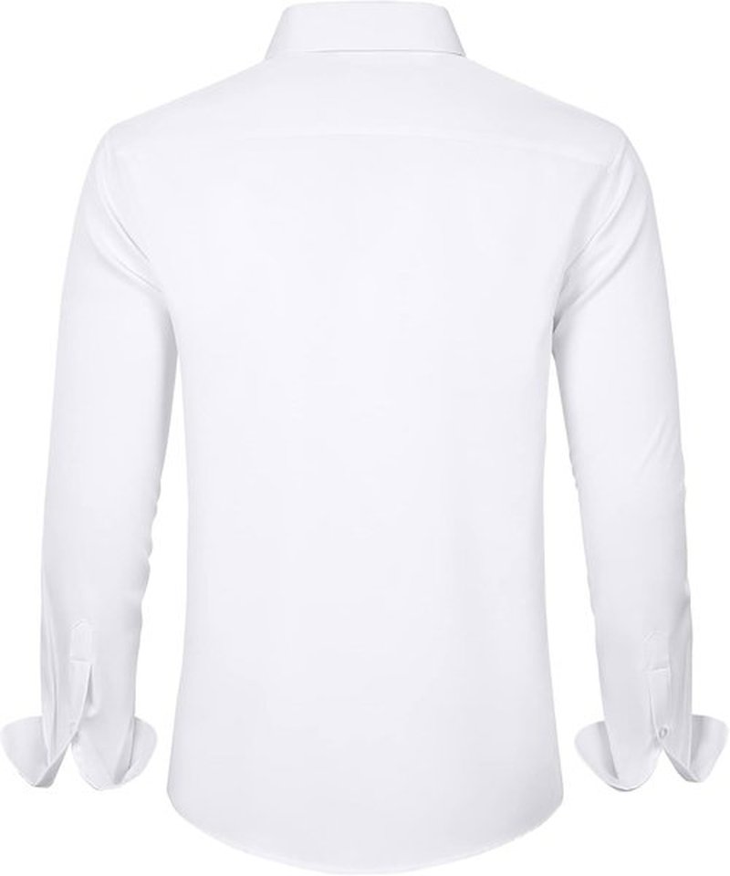 J.VER Men's Dress Shirt - Solid Long Sleeve, Stretch, Wrinkle-Free | Business Casual Button Down
