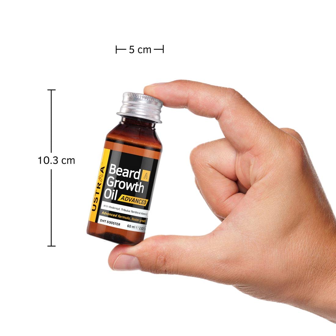 Ustraa Beard Growth Oil Advanced - 2oz - For Patchy Beard, With Redensyl, DHT Booster, Nourishment & Moisturization, No Harmful Chemicals