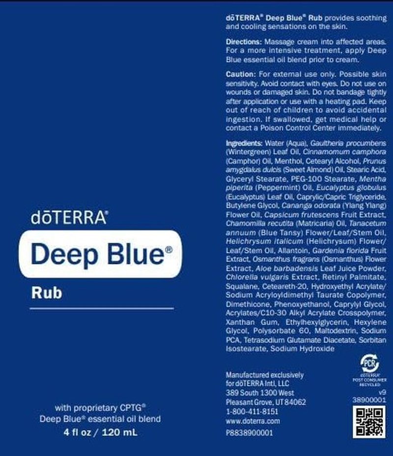 doTERRA Deep Blue Rub - Soothing Muscle Relief Cream | 4 oz Tube for Pain Relief