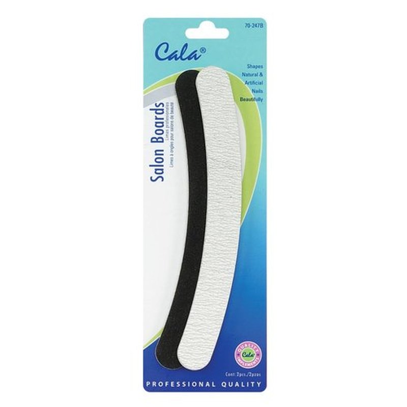 Cala 2 Count Salon Boards, Black & White, Fine & Extra Fine Grit, Nail File