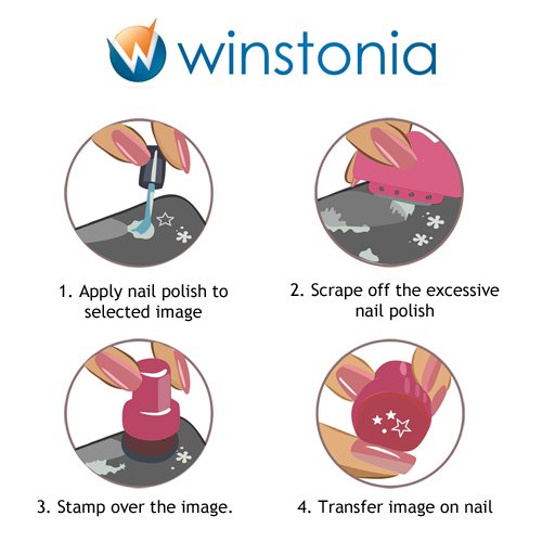 Winstonia 20 pc Nail Art Stamp Stamping Image Plate Set, Manicure Pedicure - First Generation