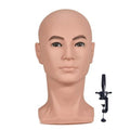 BLTYXT PVC Male Mannequin Head Professional Training Head Bald Manikin Head with Shoulder for Display Headphone Game Console Hats Wigs Jewellery Glasses Facemask Caps Model Head