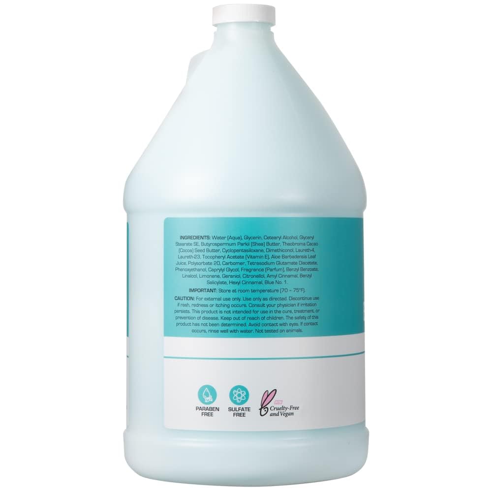 Ginger Lily Farms Club & Fitness Soothing Butter Lotion for Dry Skin, 100% Vegan & Cruelty-Free, Ocean Breeze Scent, 1 Gallon (Pack of 4)